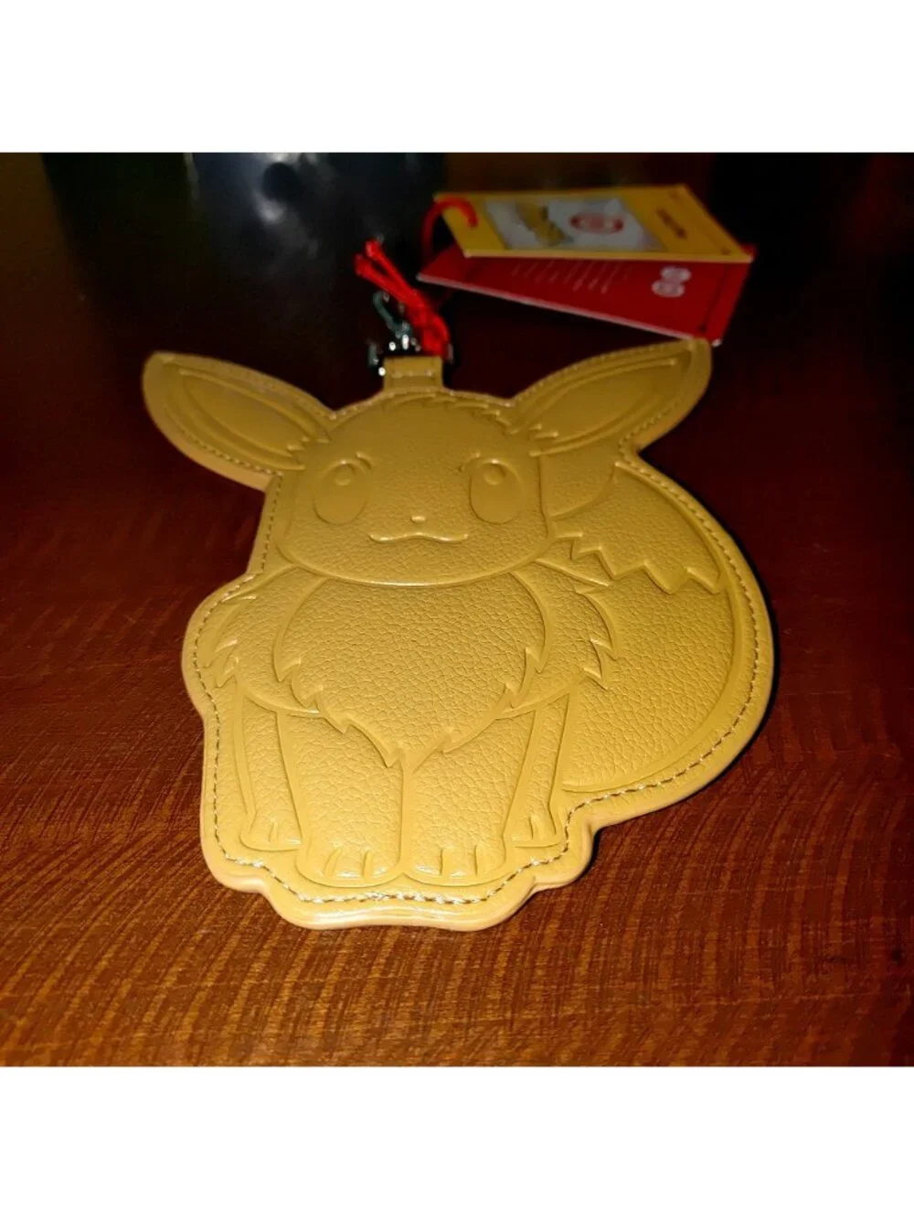 Pokémon X Eevee Bag Charm ID Holder Keychain Brown Faux Leather Limited Edition
